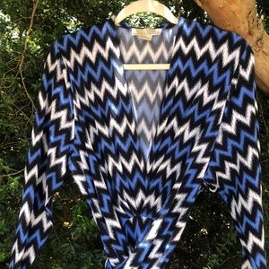 Beautiful dress. Blue, black, white chevron. 18w